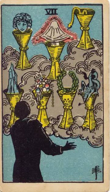Lá Seven of Cups (Bảy Cốc)