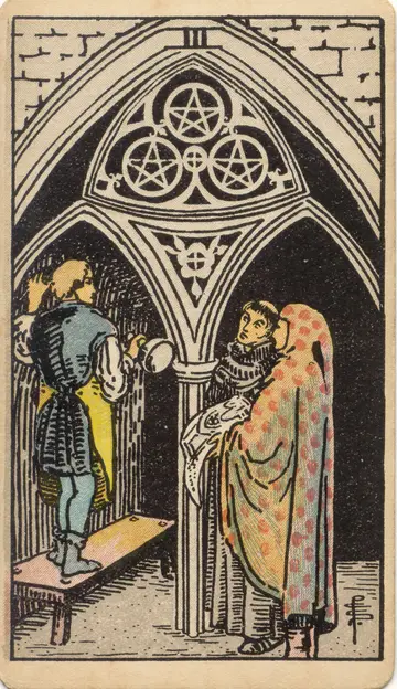 Lá Three of Pentacles (Ba Xu)